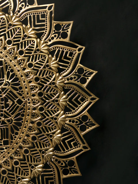 40" Superfine Mandala Wall Art in Brass
