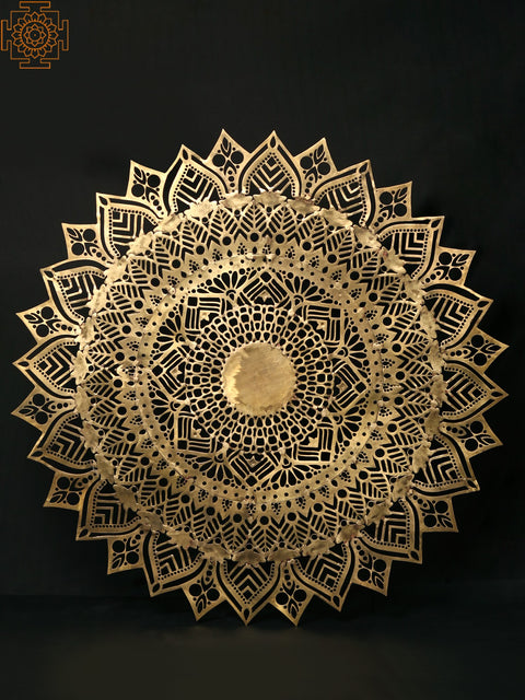 40" Superfine Mandala Wall Art in Brass