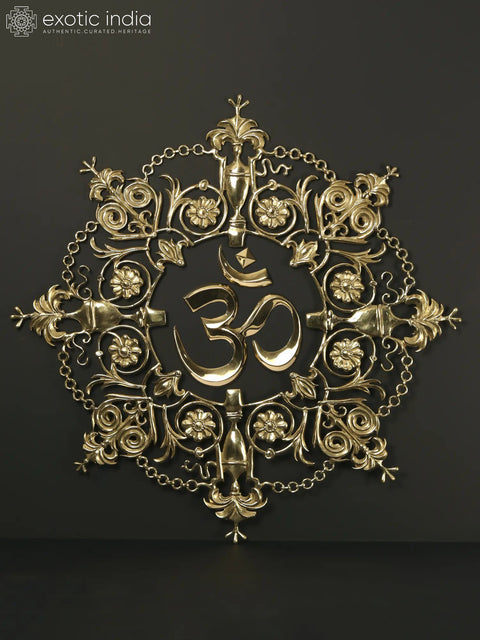 36" Superfine Brass Om (AUM) | Wall Hanging