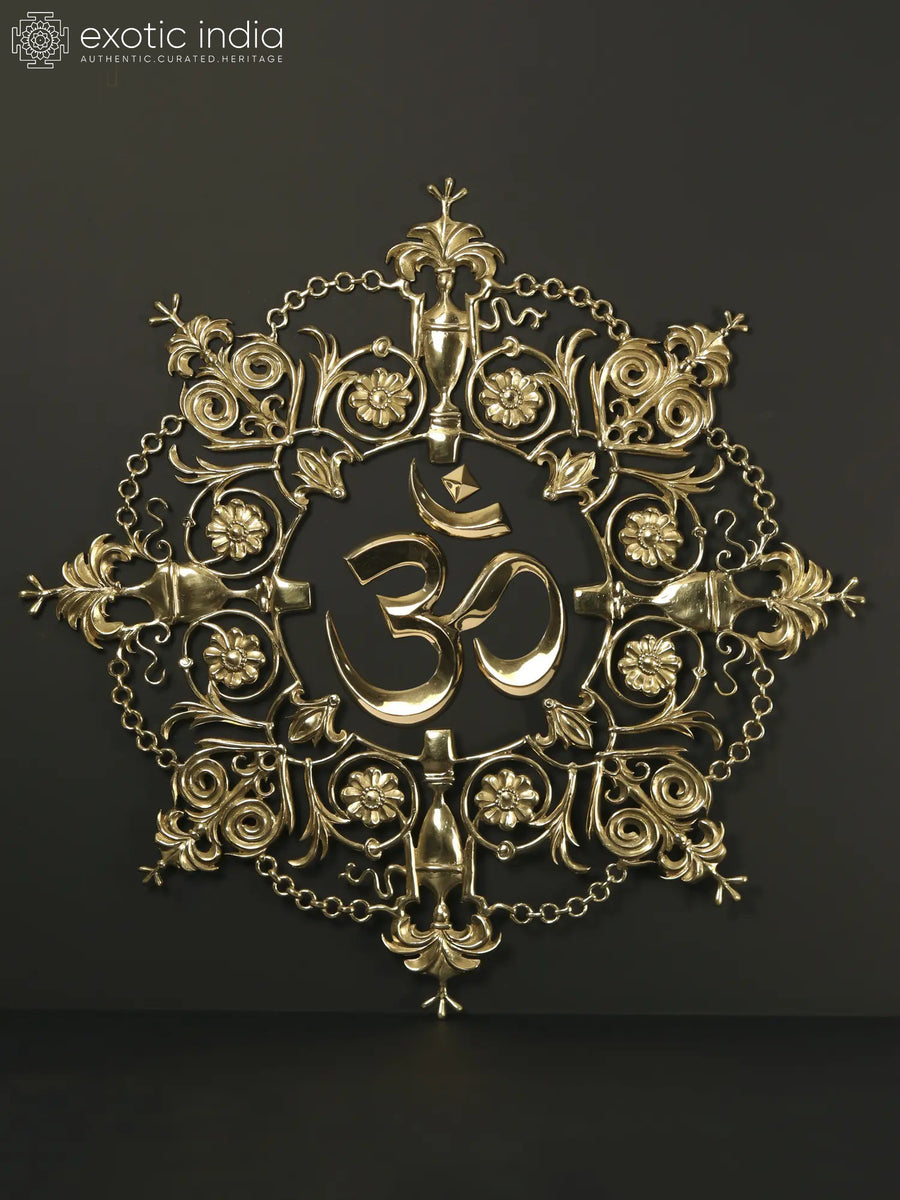 36" Superfine Brass Om Wall Hanging for Home Decor