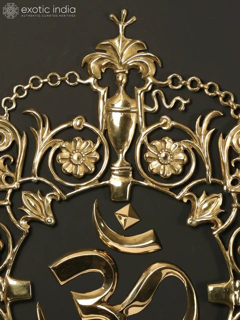 36" Superfine Brass Om (AUM) | Wall Hanging