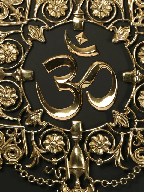 36" Superfine Brass Om (AUM) | Wall Hanging