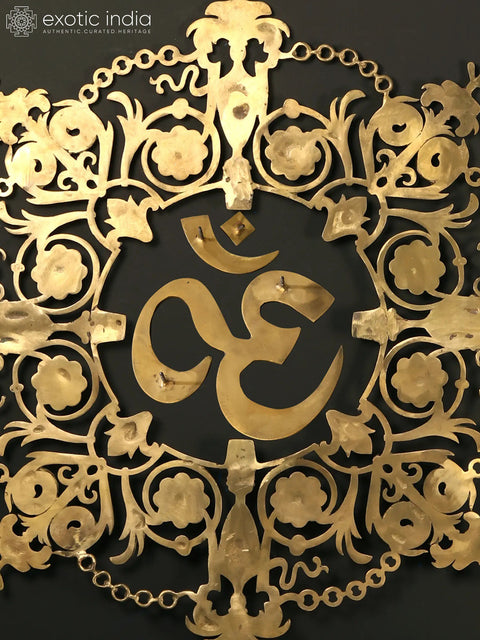 36" Superfine Brass Om (AUM) | Wall Hanging