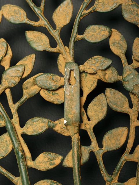 27" Green and Gold Patina Tree of Life in Brass | Wall Hanging