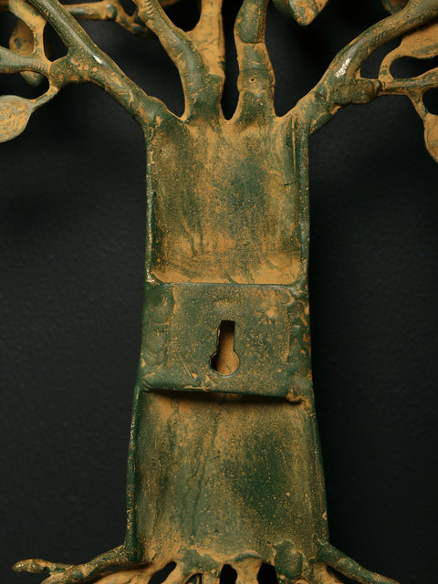 27" Green and Gold Patina Tree of Life in Brass | Wall Hanging