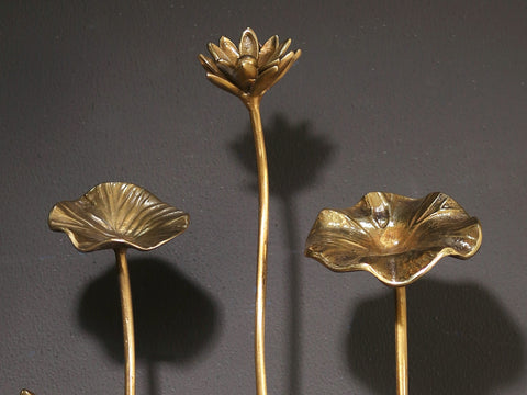 22" Flowers and Buds Design Base/Stand for Placing Deity Statue | Brass and Wood