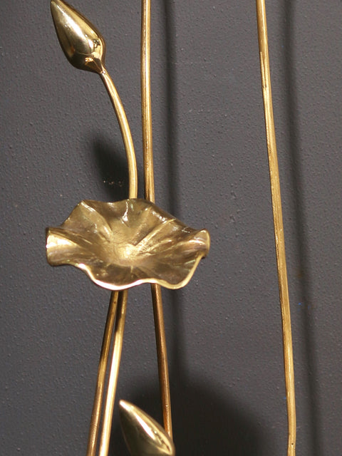 22" Flowers and Buds Design Base/Stand for Placing Deity Statue | Brass and Wood