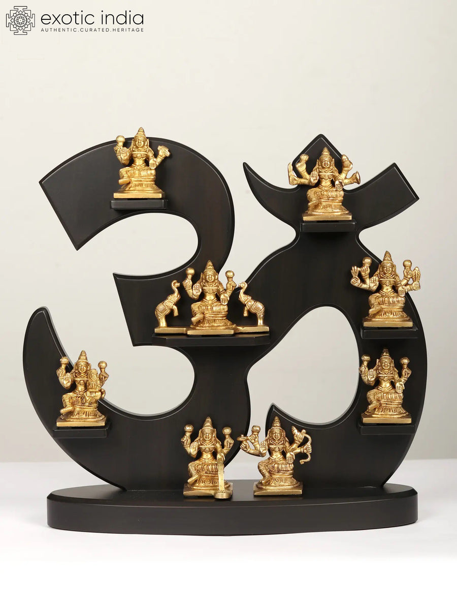 Om with Ashtalakshmi Brass Wall Hanging for Home Decor