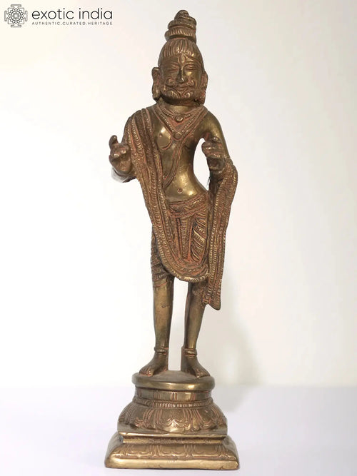 9" King Dasharatha Brass Statue - Father of Lord Rama