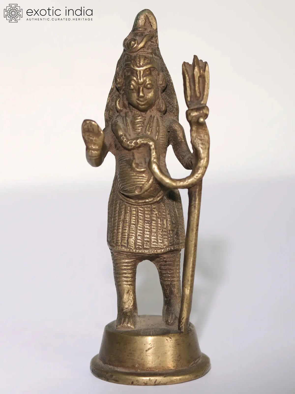 4" Small Lord Shiva Brass Statue