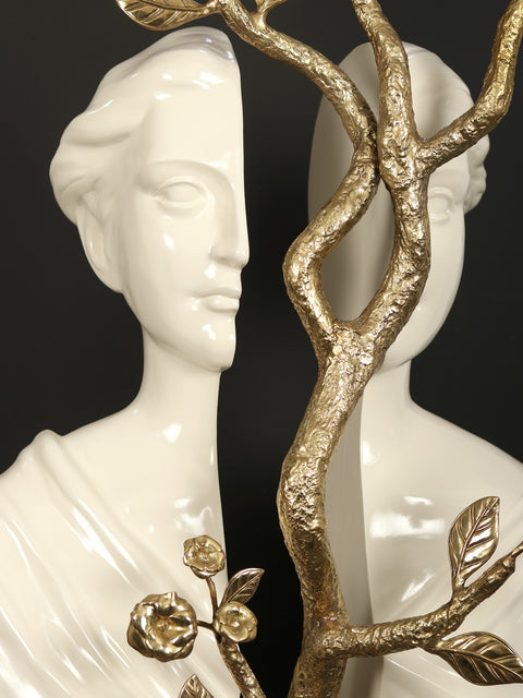 The Shared Axis | Modern Art Sculpture | Brass and Resin