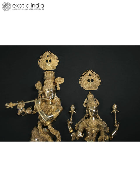 Radha Krishna Wall Hanging Brass Statue