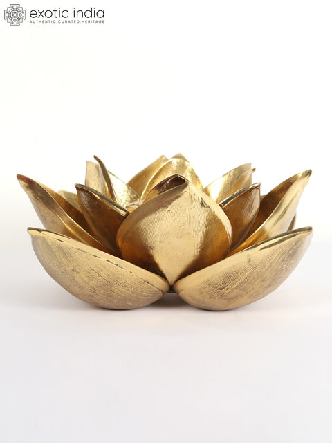 Brass Lotus Candle Holder