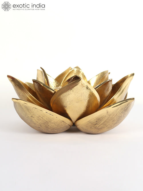 Brass Lotus Candle Holder for Home Decor