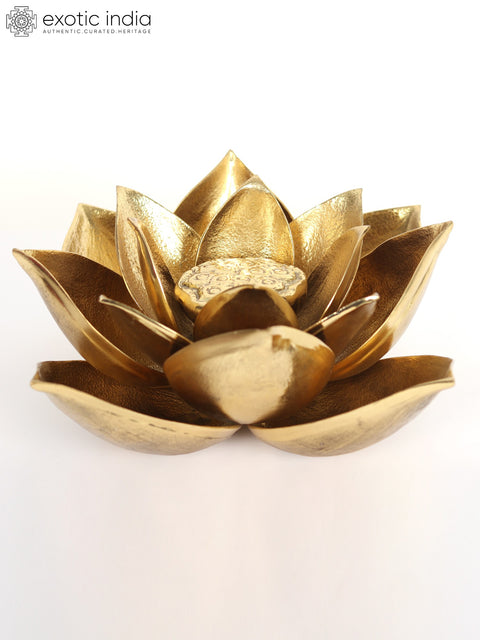 Brass Lotus Candle Holder