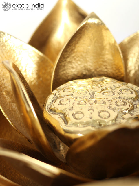 Brass Lotus Candle Holder
