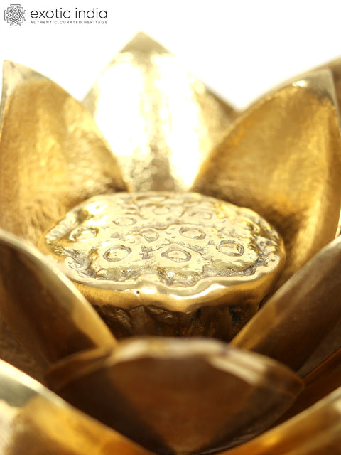 Brass Lotus Candle Holder