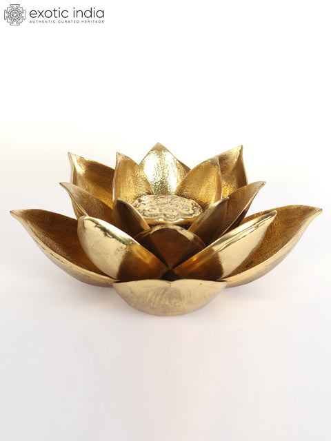 Brass Lotus Candle Holder