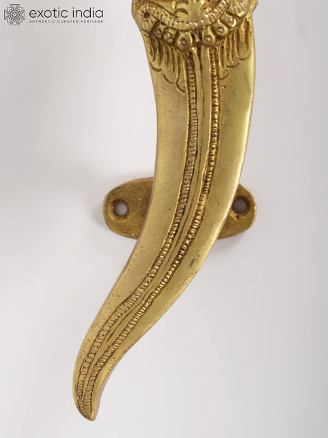 Brass Door Handle with Dagger Motif