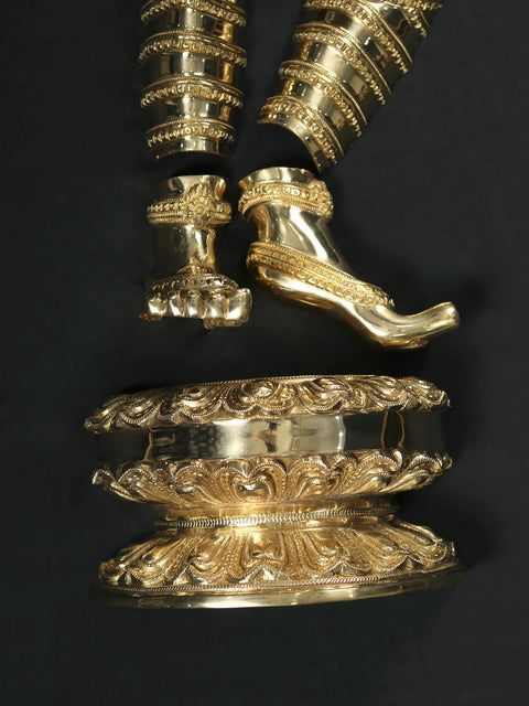 Lord Krishna Standing Wall Hanging Brass Sculpture