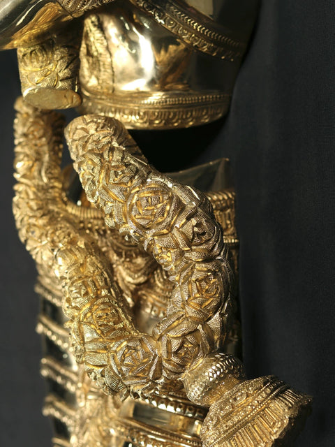 Lord Krishna Standing Wall Hanging Brass Sculpture