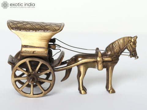 Small Brass Horse Cart | Handmade Decor Items