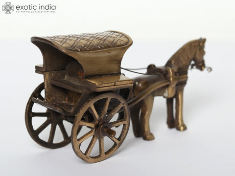 Small Brass Horse Cart | Handmade Decor Items