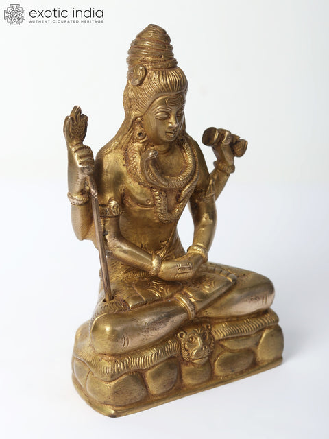 6" Mahayogi Shiva Brass Statue
