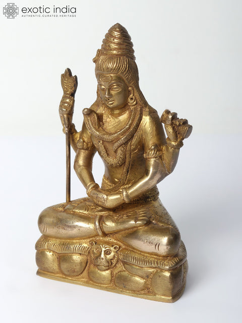 6" Mahayogi Shiva Brass Statue