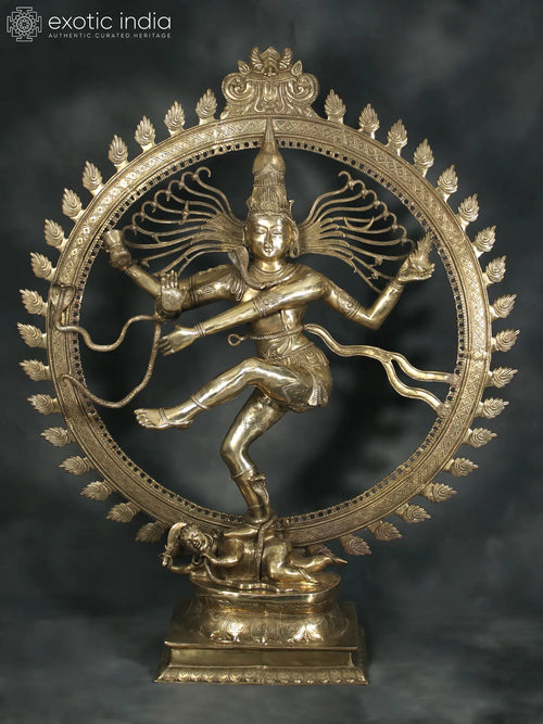 72" Nataraja Dancing Lord Shiva Brass Statue for Home Decor