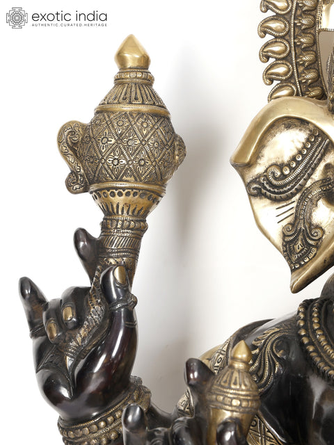 61" Large Chaturbhuja Lord Ganesha | Brass Statue
