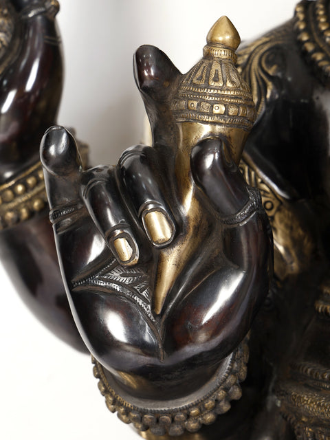 61" Large Chaturbhuja Lord Ganesha | Brass Statue