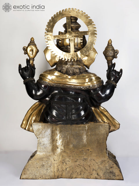 61" Large Chaturbhuja Lord Ganesha | Brass Statue