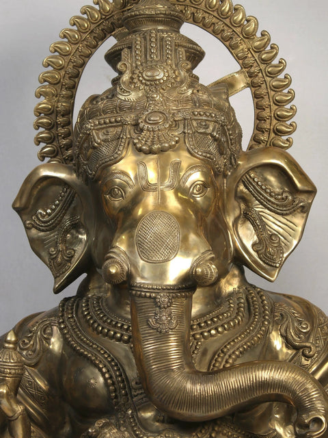 61" Large Chaturbhuja Lord Ganesha | Brass Statue