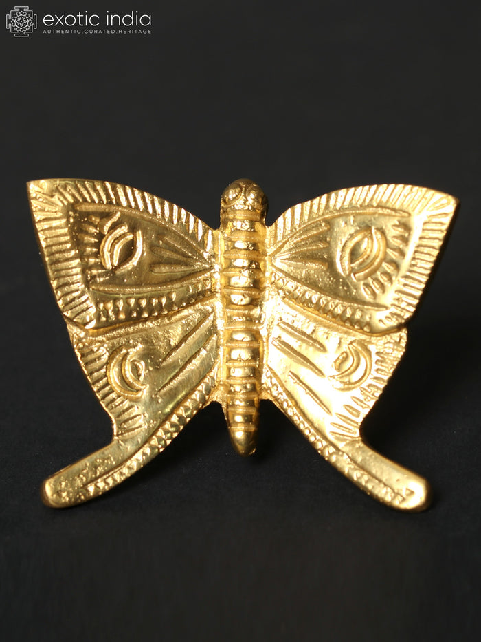 3" Small Brass Butterfly Wall Hanging Decor
