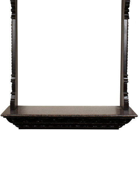 50" Designer Wooden Temple with Dangling Bells in Brass | With Inbuilt Light Bulb | Wall Mounted
