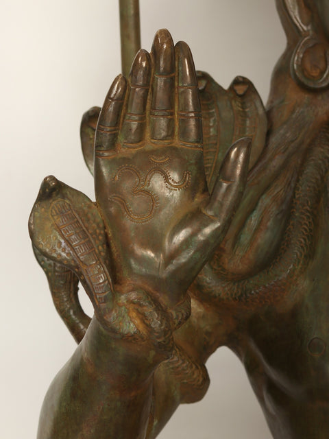 57" Large Size Blessing Lord Shiva Brass Statue