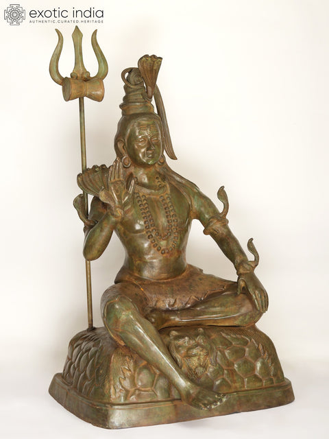 57" Large Size Blessing Lord Shiva Brass Statue