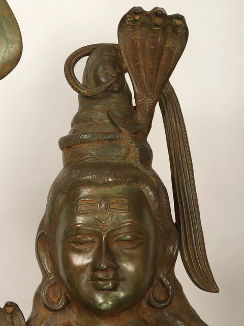 57" Large Size Blessing Lord Shiva Brass Statue