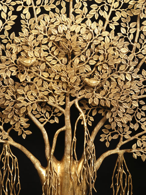 58" Super Large Brass Tree of Life with Marble Base