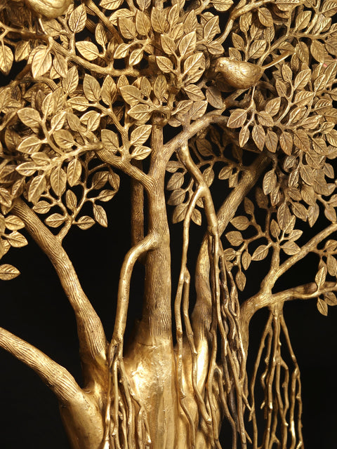 58" Super Large Brass Tree of Life with Marble Base