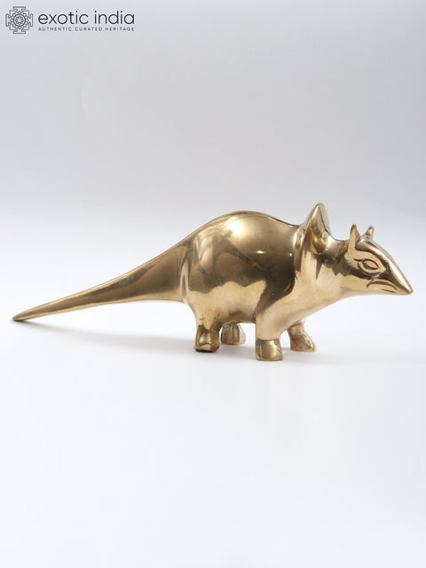 8" Stylized Rat Figurine in Brass | Home Decor Piece