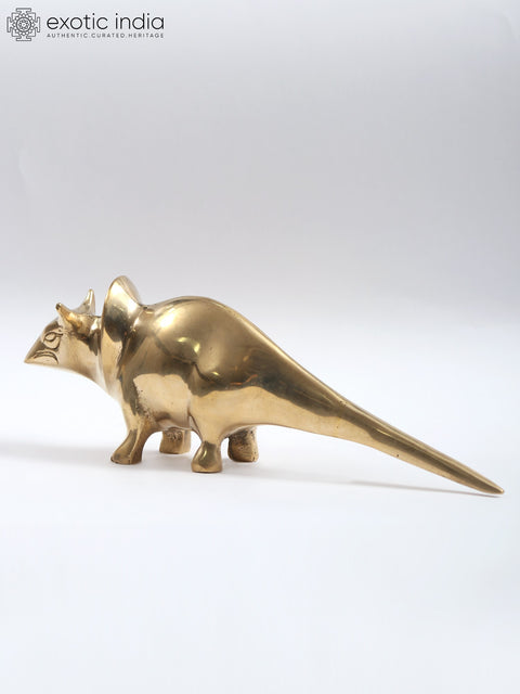 8" Stylized Rat Figurine in Brass | Home Decor Piece