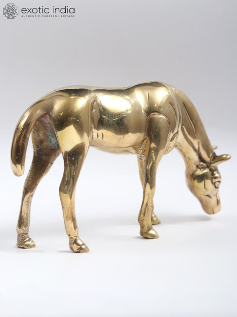 6" Small Horse Grazing Grass | Animal Figurine | Home Decor