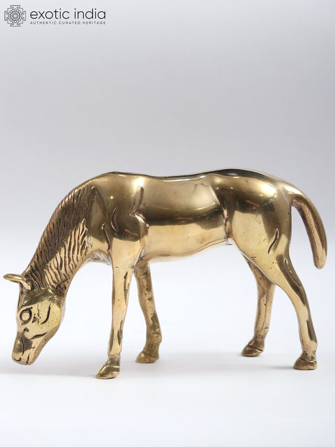 6" Small Horse Grazing Grass | Animal Figurine | Home Decor