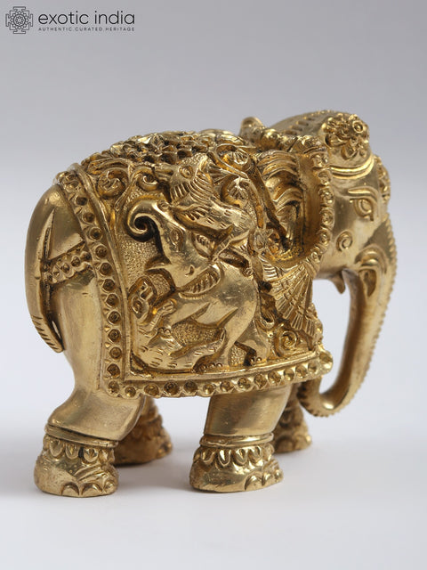 3" Small Brass Elephant | Home Decor