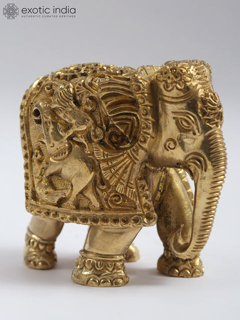 3" Small Brass Elephant | Home Decor