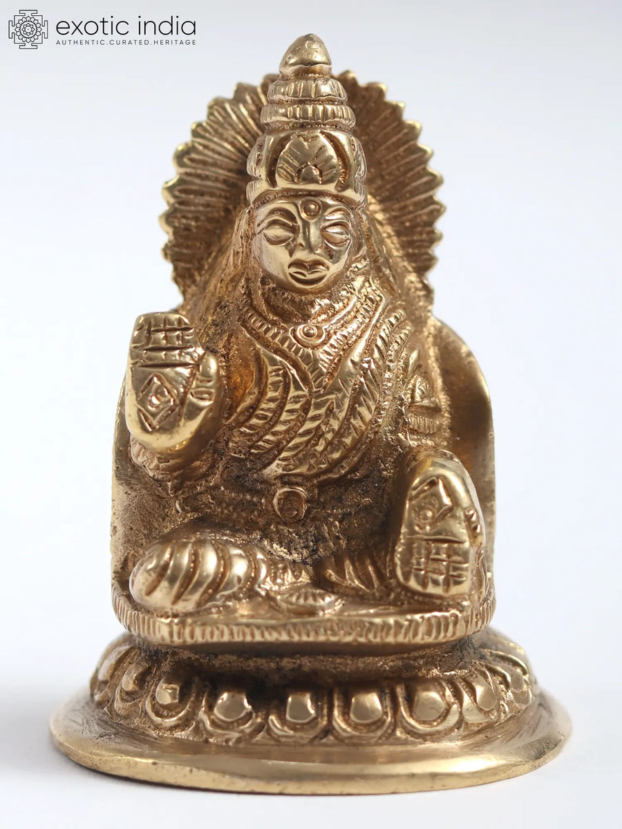 2" Small Brass Goddess Lakshmi Idol for Pooja