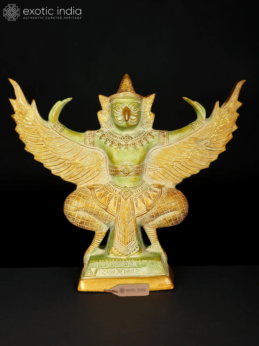 14" Garuda Brass Statue for Pooja - Vahana of Vishnu