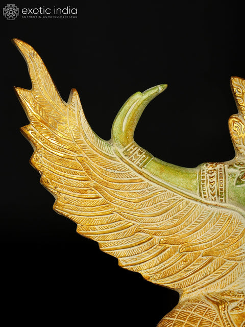 14" Garuda Brass Statue - Vahana of Lord Vishnu